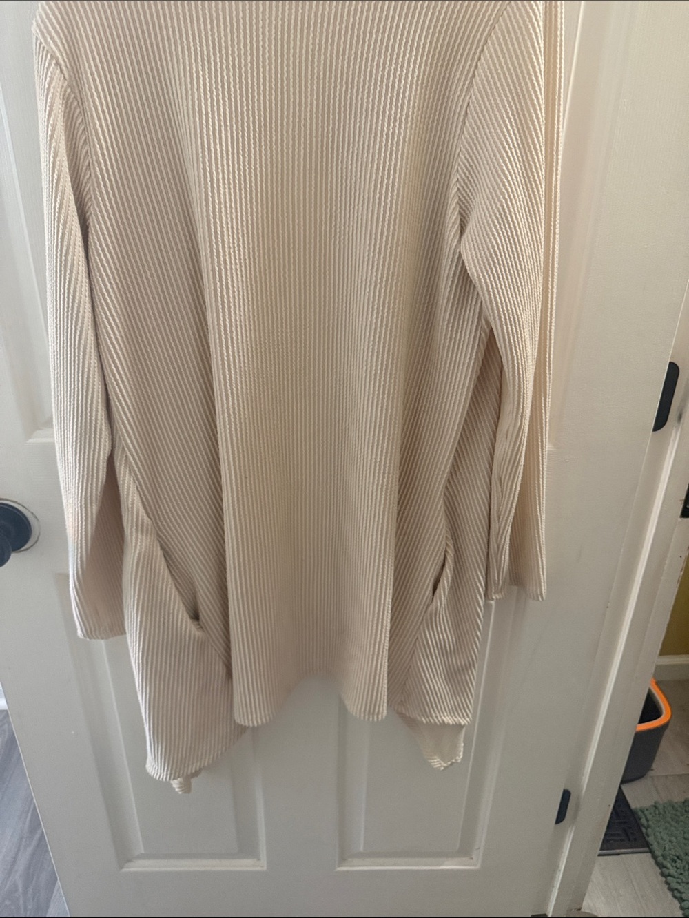 Lightweight Open-Front Cardigan - Cream - Picture 3 of 3